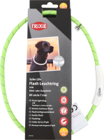 Нашийник д/собак зелений з підсвічуванням та USB 7мм 65см Тріксі