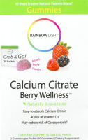 Rainbow Light Calcium Citrate Berry Wellness Gummies Grab & Go Packets - 30 PK
