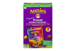 Annie's Homegrown Organic Friends Bunny Grahams Honey, Chocolate & Chocolate Chip Baked Graham Snacks - 6 CT