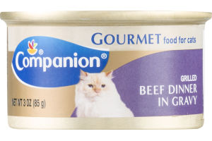 Companion Gourmet Food for Cats Grilled Beef Dinner in Gravy 3 OZ