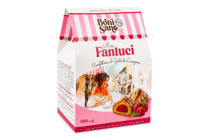 Вироби кондитерські Fantuci Mini з смаком малини 300г Boni Sano