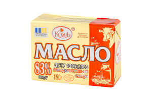 Масло сладкосливочное 83% Экстра Kozub м/у 180г