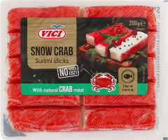 Палочки крабовые замороженные с мясом натурального краба Snow crab Vici в/у 200г