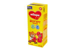 Йогурт 2.1% для детей от 8мес с бифидобактериями с наполнителем Малина Milupa т/п 207г