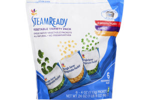 Ahold Steam Ready Single Serve Vegetable Packets - Broccoli Florets, Peas, Corn - 6 CT