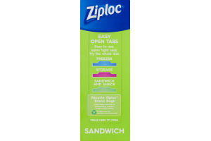 Ziploc Easy Open Tabs Sandwich Bags - 40 CT