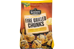 Cooked Perfect Fire Grilled Chunks Lemon Herb Chicken