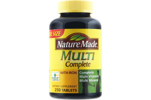 Nature Made Multi Complete with Iron Dietary Supplement Tablets - 250 CT