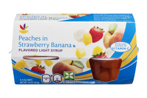 Ahold Peaches in Strawberry Banana Flavored Light Syrup - 4 CT