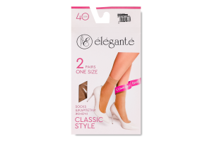 Шкарпетки жіночі Elegante Classic style 40den 23-25 natural 2пари
