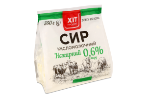 Сир кисломолочний нежирний 350г Хіт Продукт