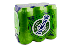 Пиво 6х500мл 4.6% світле пастеризоване Original Green Tuborg м/у