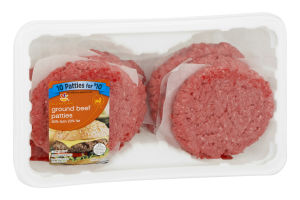 Ahold 80% Lean 20% Fat Ground Beef Patties - 10 PK