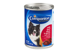 Companion Dog Food with Beef Slices in Gravy