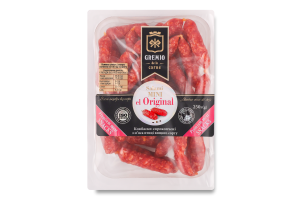 Колбаски из мяса птицы Мини Салями классические Gremio в/с с/к лоток 250г