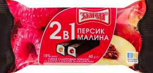 Сырки глазированные 15% 2в1 Персик-малина Злагода м/у 60г