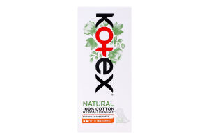 Прокладки женские гигиенические ежедневные Normal Natural Kotex 40шт