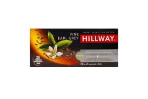 Чай чорний цейлонський байховий дрібний з ароматом бергамоту Fine Earl Grey Hillway в/с к/у 25х2г