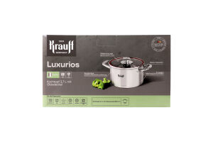 Кастрюля со стеклянной крышкой 3.7л d20см №26-338-040 Luxurios Krauff 1шт