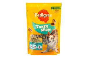 Корм сухий додатковий для дорослих собак З яловичиною та сиром Tasty minis Pedigree д/п 140г