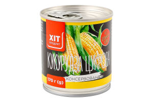 Кукурудза цукрова консервована 170г ж/б Хіт Продукт