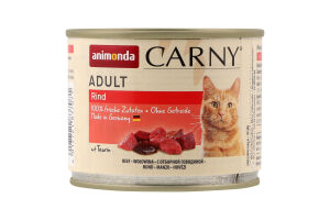 Корм д/котів з яловичиною 200г ж/б Карні