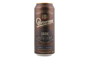 Пиво 480мл 4.4% темное пастеризованное Dark Staropramen ж/б