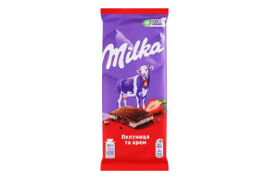 Шоколад молочный Клубника и Крем Milka м/у 90г