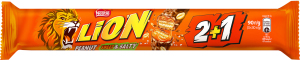 Вафлі з м'якою карамеллю, пластівцями та арахісом вкриті глазур'ю Peanut sweet&Salty Lion м/у 3х30г