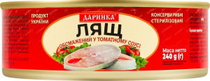 Лящ обсмажений стерилізований у томатному соусі Даринка з/б 240г