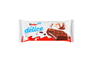 Пирожное бисквитное с молочной начинкой покрытое какао Delice Kinder м/у 39г