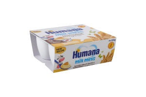 Пудинг для детей от 8мес Semolina Biscuit Milk Minis Humana к/у 4х100г