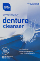 Smart Sense Effervescent Denture Cleanser Tablets Blue Mint - 120 CT