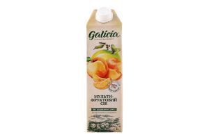 Сок гомогенизированный стерилизованный Мультифруктовый Galicia т/п 1л