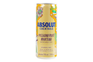 Напій слабоалкогольний газований Absolut PassionFruit Martini, 5.0%, 0.25 л, (12)