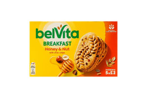Печенье с шоколадными кусочками Honey&Nut Breakfast BelVita к/у 5x45г