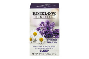 Bigelow Benefits Chamomile & Lavender Herbal Tea Bags - 18 CT