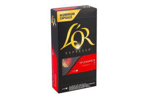 Кофе натуральный жареный молотый в капсулах Splendente Espresso L’OR к/у 52г