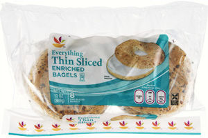 Ahold Thin Sliced Everything Enriched Bagels - 8 CT