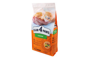 Корм д/кошенят Premium з куркою сухий 2кг Club 4 Paws
