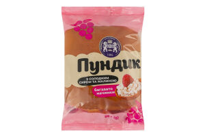 Булочка з солодким сиром та малиною Пундик Кулиничі м/у 85г