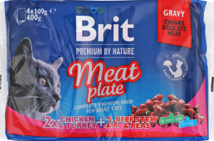 Корм Brit premium Meat plate 2х2 4*100г