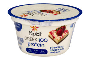 Yoplait Greek 100 Protein Fat Free Yogurt Strawberry Cheesecake