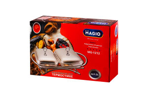 Марміт Чаша 1,5л боросилікатне термостійке скло 2шт з кришкою н/ж+2свічки Magio