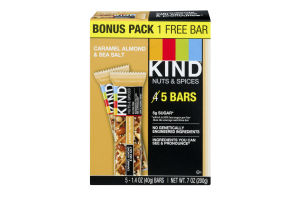 KIND Nuts & Spices Bars Caramel Almond & Sea Salt - 5 CT