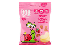 Снэк фруктовый для детей от 12мес Apple-raspberry Baby Bob Snail м/у 40г