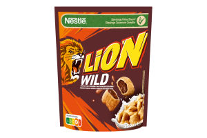 Сніданок сухий злакові подушечки з шоколадом з вітамінами та залізом Wild Lion д/п 350г