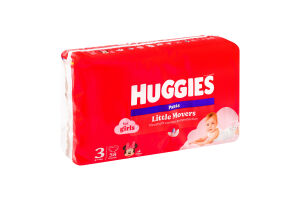 Трусики-подгузники для девочек 6-11кг 3 Little Movers Pants Huggies 58шт