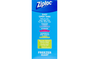 Ziploc Freezer Bags, Quart - 75 CT