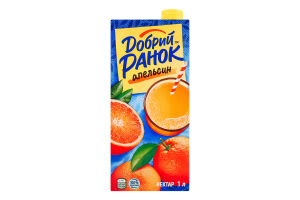Нектар неосвітлений стерилізований Апельсин Добрий Ранок т/п 1л
